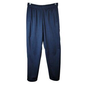 AND1 Mens Track Pants Blue Medium Cinch Fleece Pull On Drawstring Zip Pocket